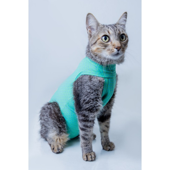 Îmbrăcăminte de Protecție UltraTech – Exclusiv pentru Pisici Nr. 3 Verde (UV 50 plus, Antimicrobian, Dry)